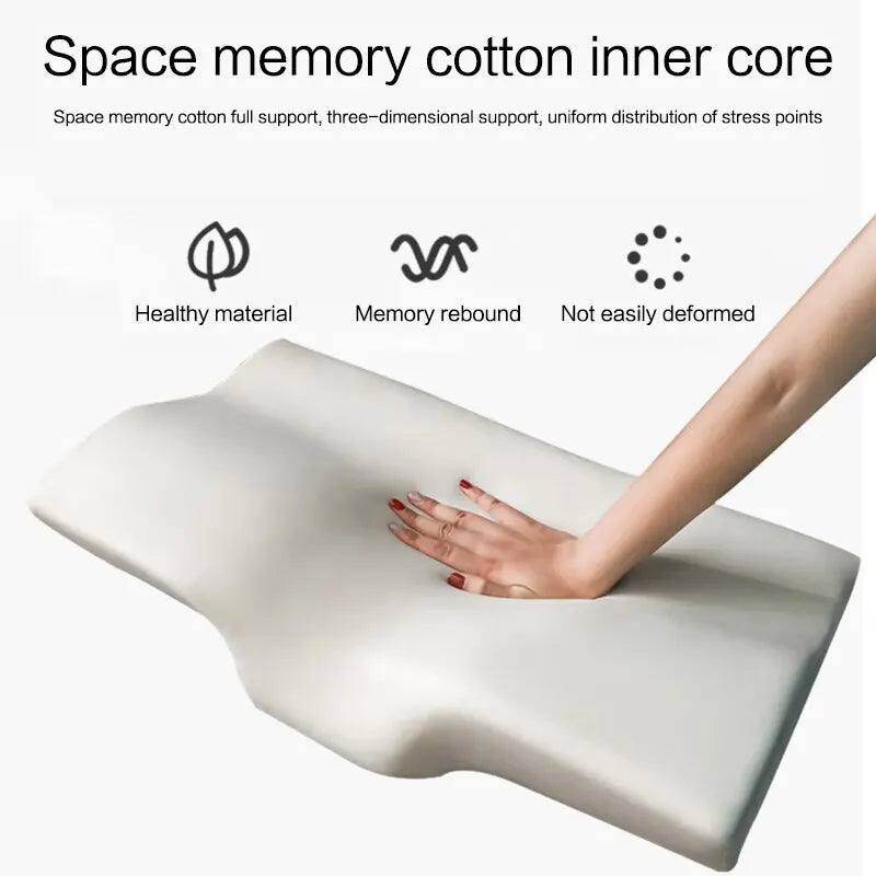 Neck Pillow Slow Rebound Memory Cotton Pillow Cervical Partition Memory Pillow for Anti-snoring - Slobuy
