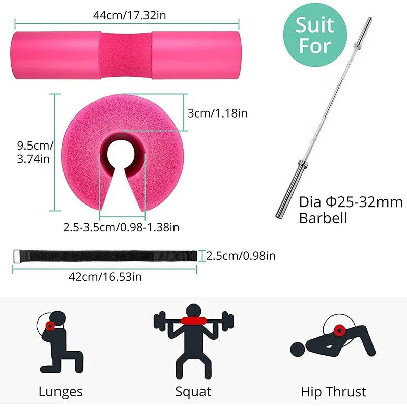 Neck Shoulders Support Weight Lifting Barbell Pad Fitness for Pull Up Hip Training Anti-slip Bodybuilding Gym Equipment Workout - Slobuy