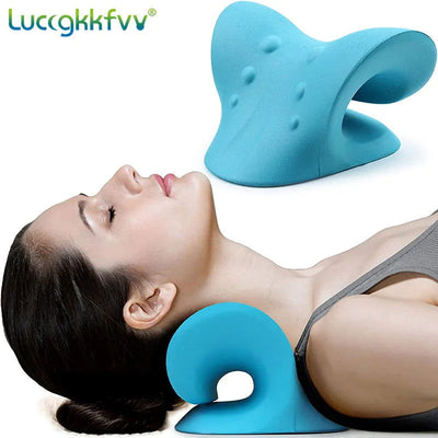 Neck Stretcher Massage Relaxer Cervical Chiropractic Traction Pillow Massager Pain Relief Neck Support Traction Corrector Device - Slobuy