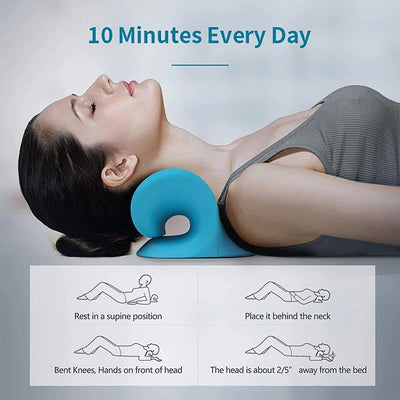 Neck Stretcher Massage Relaxer Cervical Chiropractic Traction Pillow Massager Pain Relief Neck Support Traction Corrector Device - Slobuy