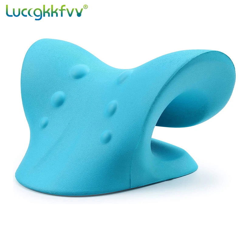 Neck Stretcher Massage Relaxer Cervical Chiropractic Traction Pillow Massager Pain Relief Neck Support Traction Corrector Device - Slobuy