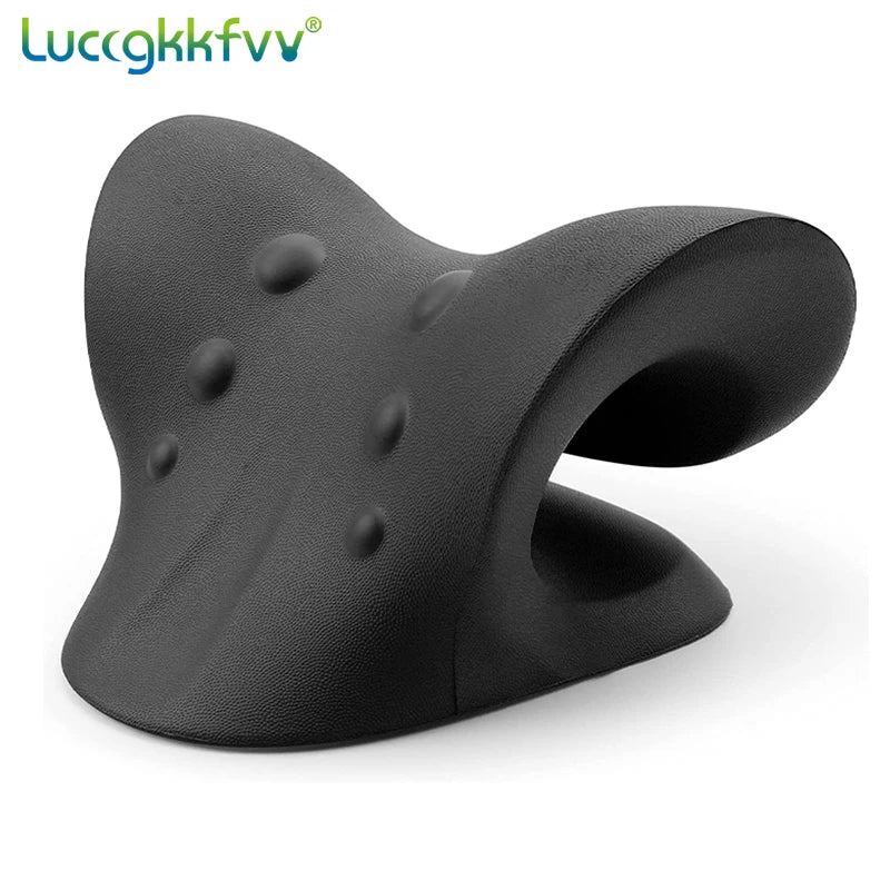Neck Stretcher Massage Relaxer Cervical Chiropractic Traction Pillow Massager Pain Relief Neck Support Traction Corrector Device - Slobuy