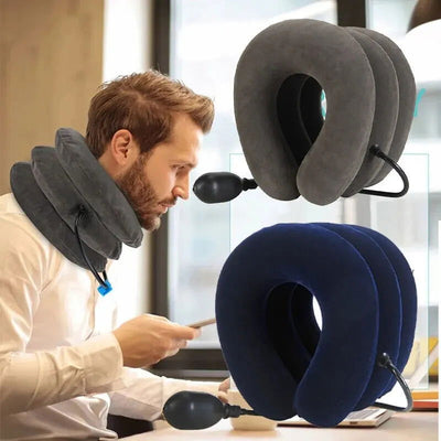 Neck Support Cushion Inflatable Air Cervical Neck Traction Device Body Relaxing Tractor Support Massage NECK Pillow - Slobuy