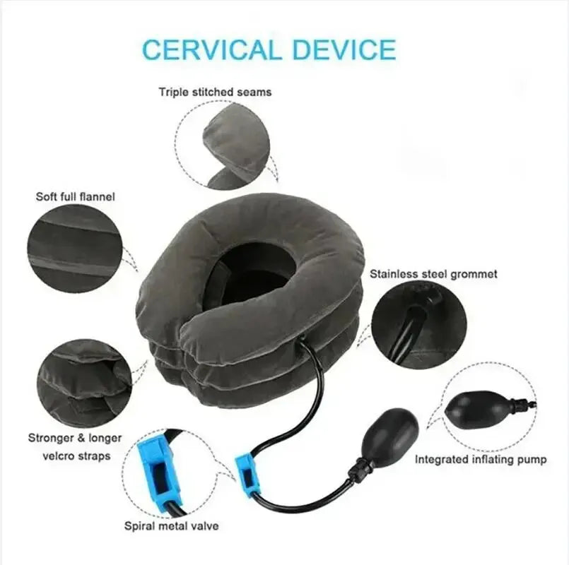 Neck Support Cushion Inflatable Air Cervical Neck Traction Device Body Relaxing Tractor Support Massage NECK Pillow - Slobuy