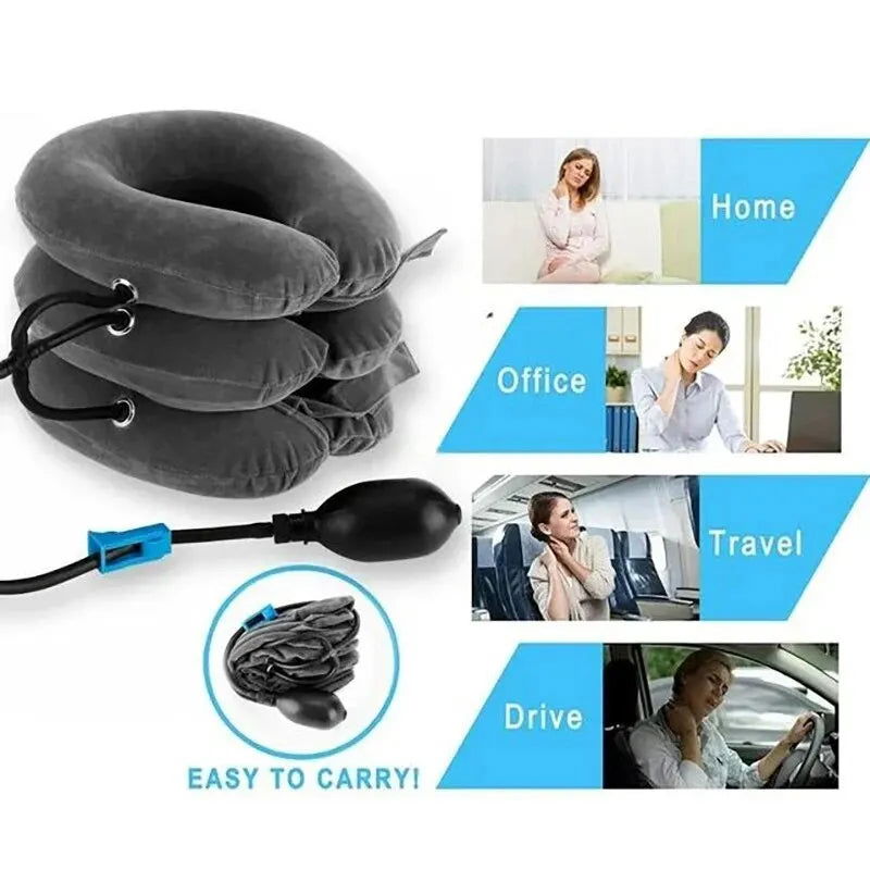 Neck Support Cushion Inflatable Air Cervical Neck Traction Device Body Relaxing Tractor Support Massage NECK Pillow - Slobuy