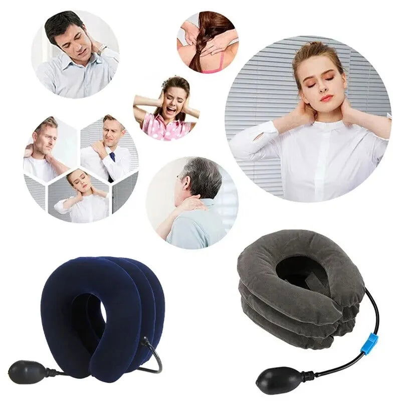 Neck Support Cushion Inflatable Air Cervical Neck Traction Device Body Relaxing Tractor Support Massage NECK Pillow - Slobuy