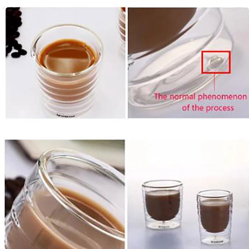 Nespresso Coffee Mug Heat Resistant Double Wall Tea Glass Cup Beer Coffee Handmade Creative Cold Beverage Transparent Drinkware - Slobuy