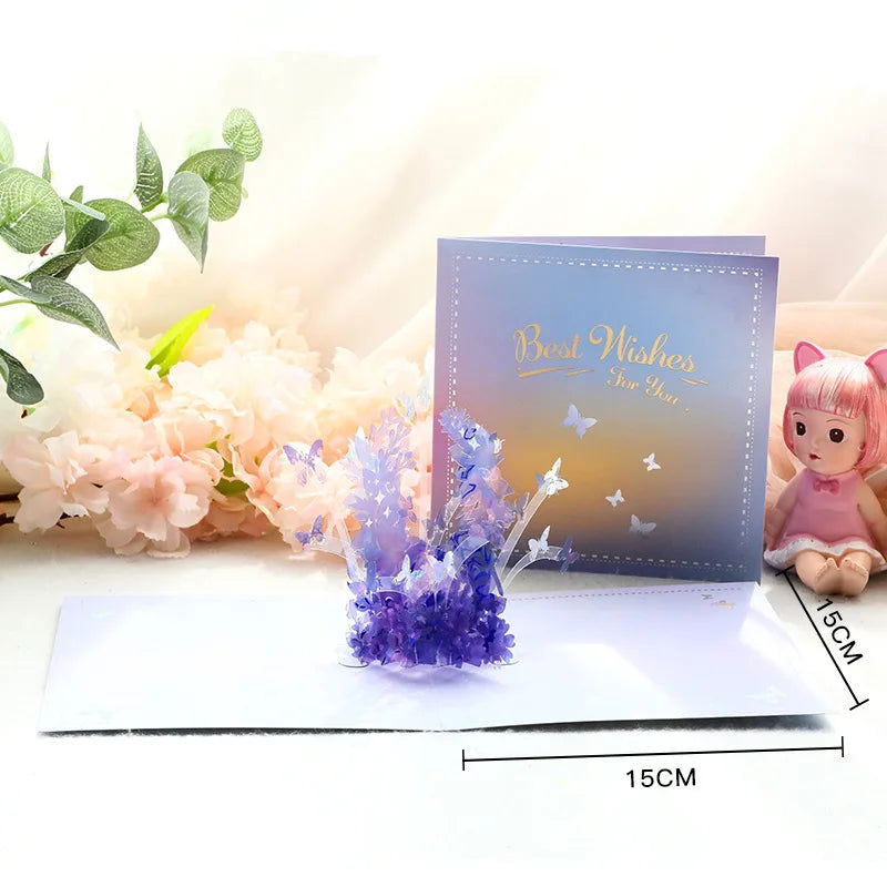 New 3D Pop UP Happy Birthday Invitations Greeting Cards Kids Gift Postcard Cake Piano Miniatures Customizable Thank You Card - Slobuy