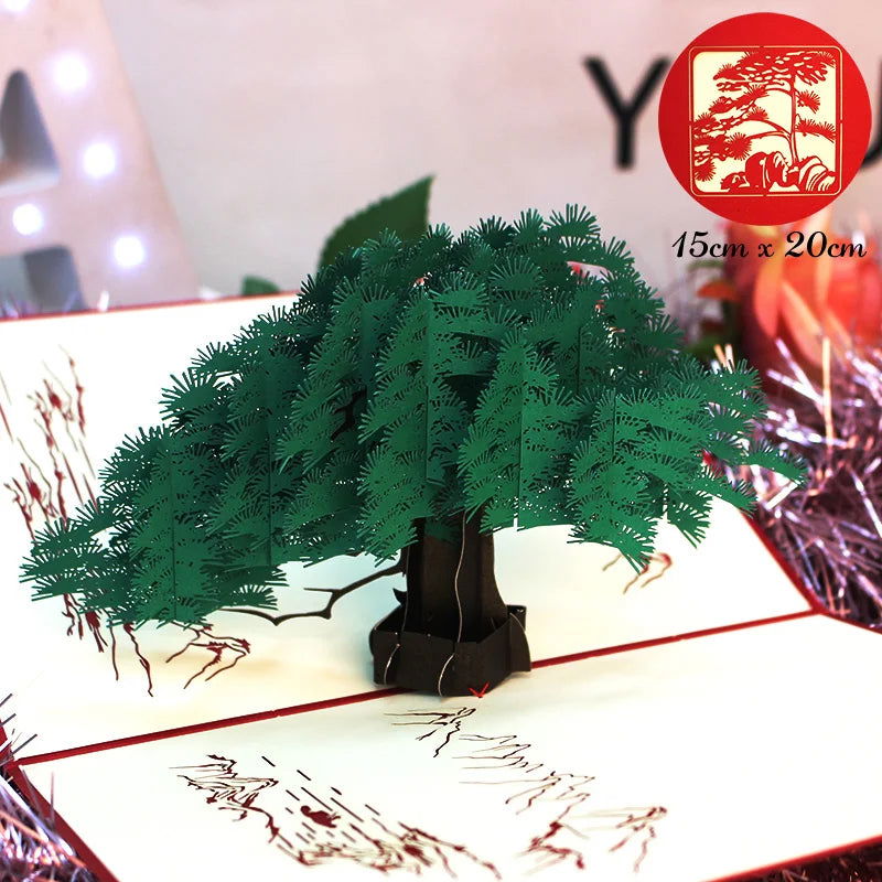New 3D Pop UP Happy Birthday Invitations Greeting Cards Kids Gift Postcard Cake Piano Miniatures Customizable Thank You Card - Slobuy