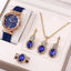 New 5pcs Set Watches Women Leather Band Ladies Watch Simple Casual Womens Analog WristWatch Bracelet Gift Montre Femme - Slobuy