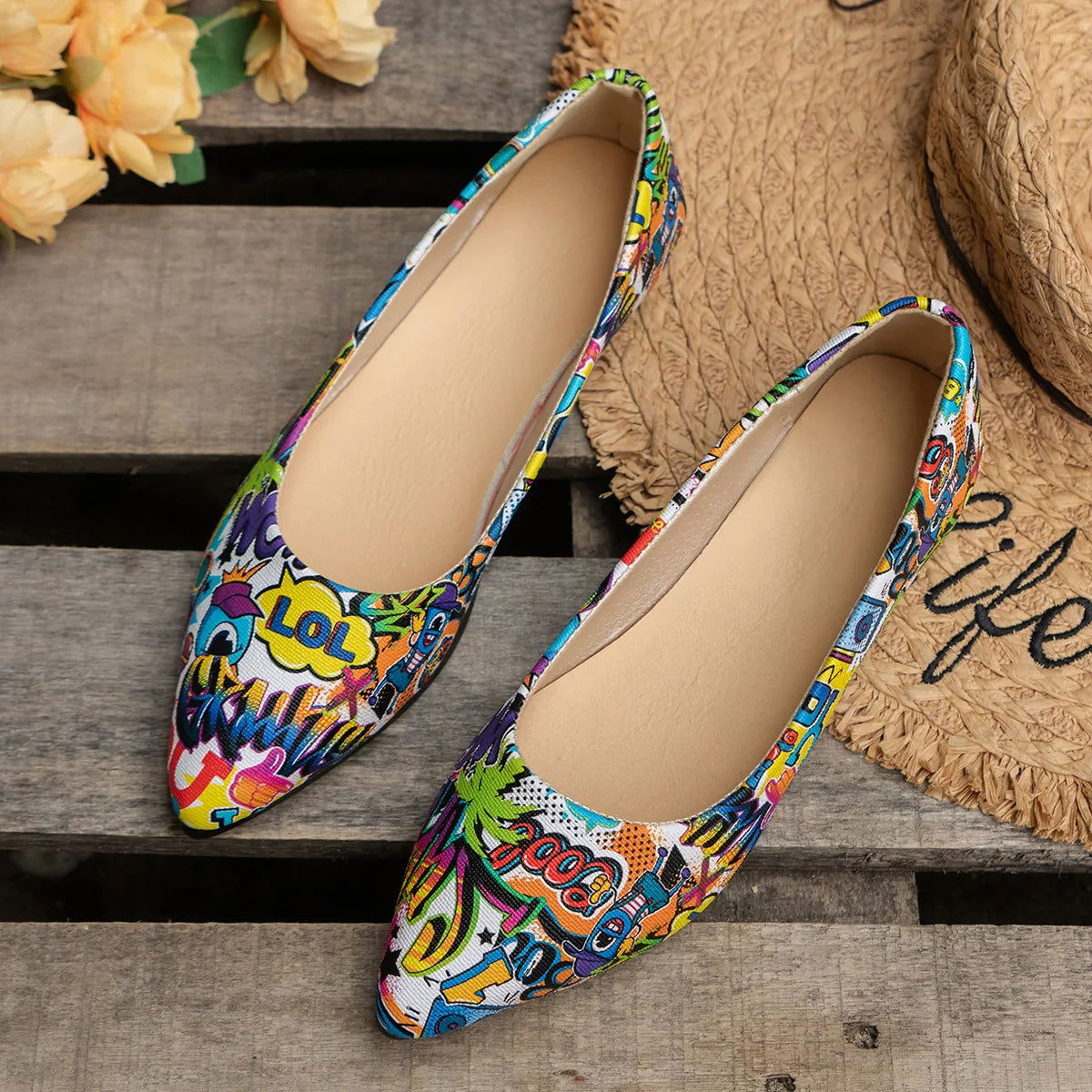 New Arrival 2024 Women Pointed Toe Beautiful and Fashion Summer Shoes Flat Ballerina Comfortable Casual Women Shoes - Slobuy