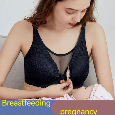 New Breastfeeding Bra Ultra Thin Gathered Anti Sagging Soft Comfortable Breathable Pregnant Women's Breastfeeding Bra - Slobuy