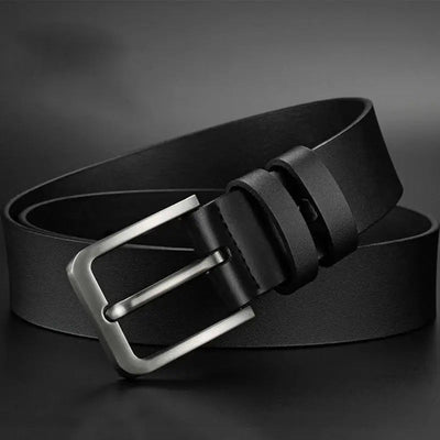 New Business Leisure Men's Alloy Square Pin Buckle Belts Male Famous Brand Luxury Designer Pu Leather Jeans Belts for Men - Slobuy