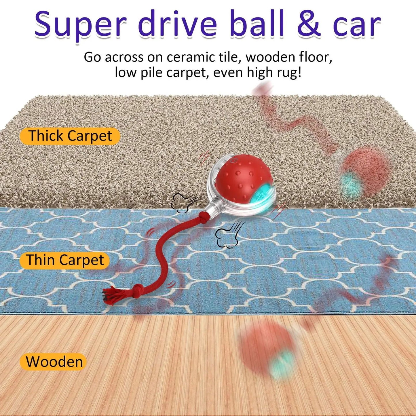New Cat Rolling Ball Bird Chirping Interactive Cats Toys Motion Sensor Cat Toy Balls Random Rolling Pet Kitten Teaser Long Tail - Slobuy