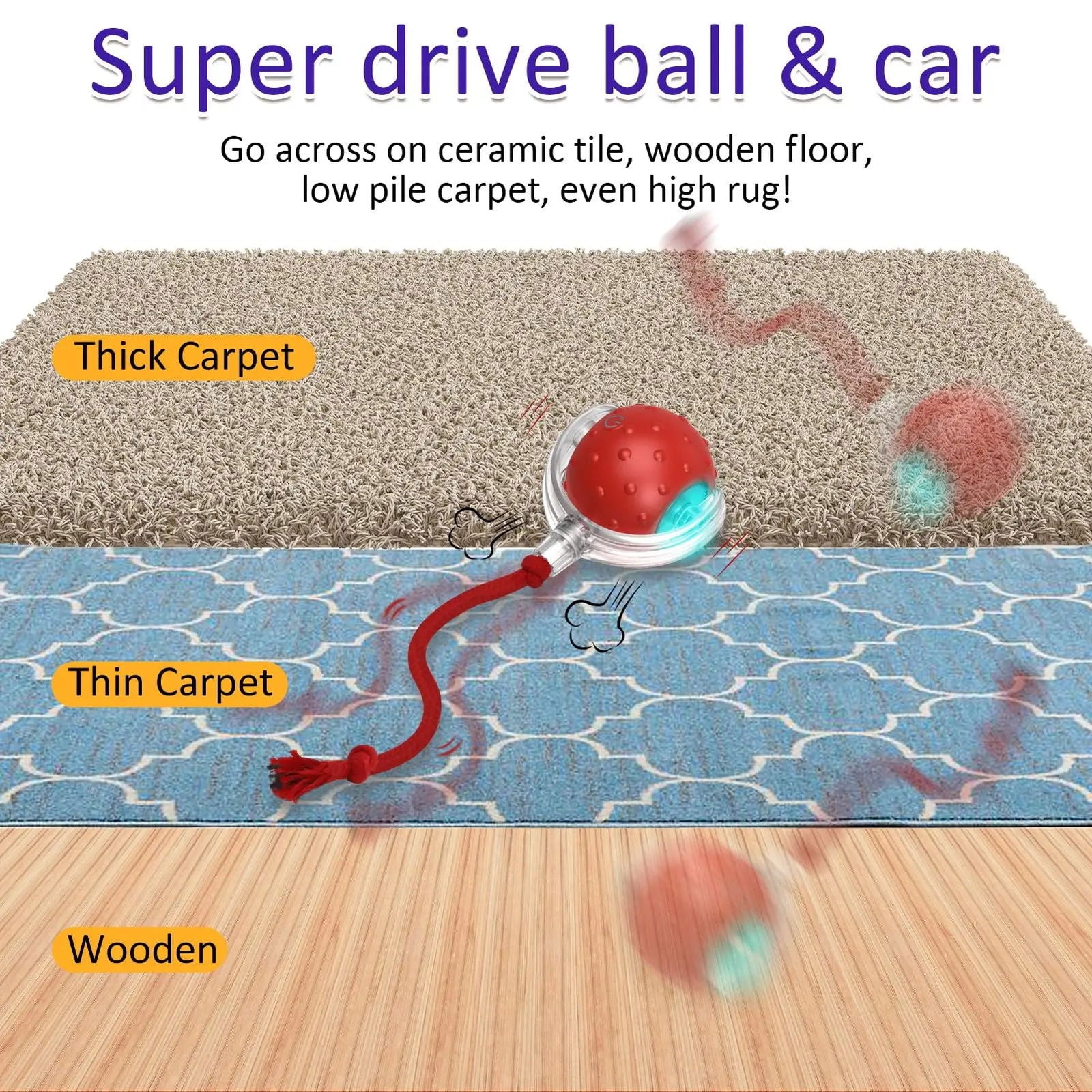 New Cat Rolling Ball Bird Chirping Interactive Cats Toys Motion Sensor Cat Toy Balls Random Rolling Pet Kitten Teaser Long Tail - Slobuy