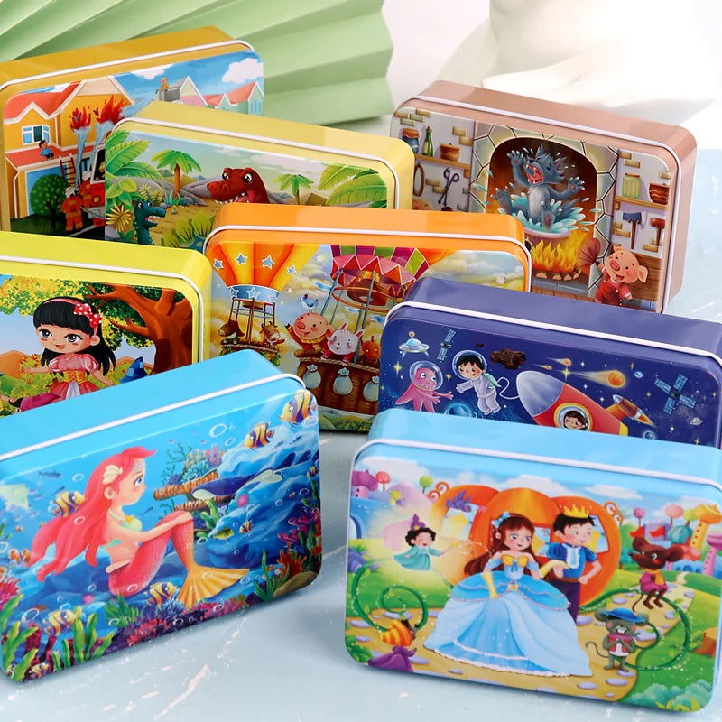 New Children 60 Pieces Wooden Puzzle Kids Cartoon Animal Vehicle Wood Toy Jigsaw Baby Early Educational For Christmas Gift Toys - Slobuy