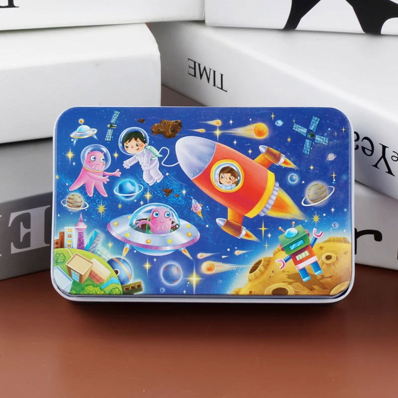 New Children 60 Pieces Wooden Puzzle Kids Cartoon Animal Vehicle Wood Toy Jigsaw Baby Early Educational For Christmas Gift Toys - Slobuy