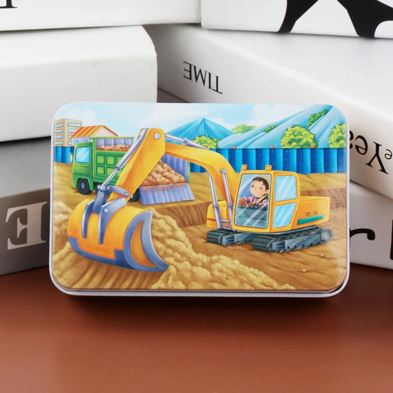 New Children 60 Pieces Wooden Puzzle Kids Cartoon Animal Vehicle Wood Toy Jigsaw Baby Early Educational For Christmas Gift Toys - Slobuy