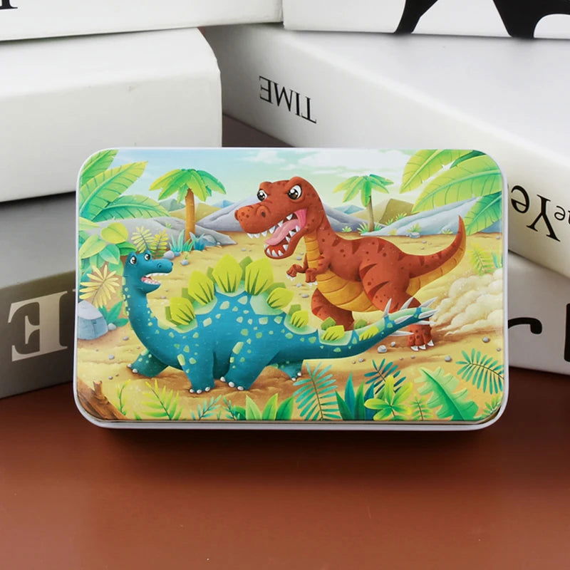 New Children 60 Pieces Wooden Puzzle Kids Cartoon Animal Vehicle Wood Toy Jigsaw Baby Early Educational For Christmas Gift Toys - Slobuy