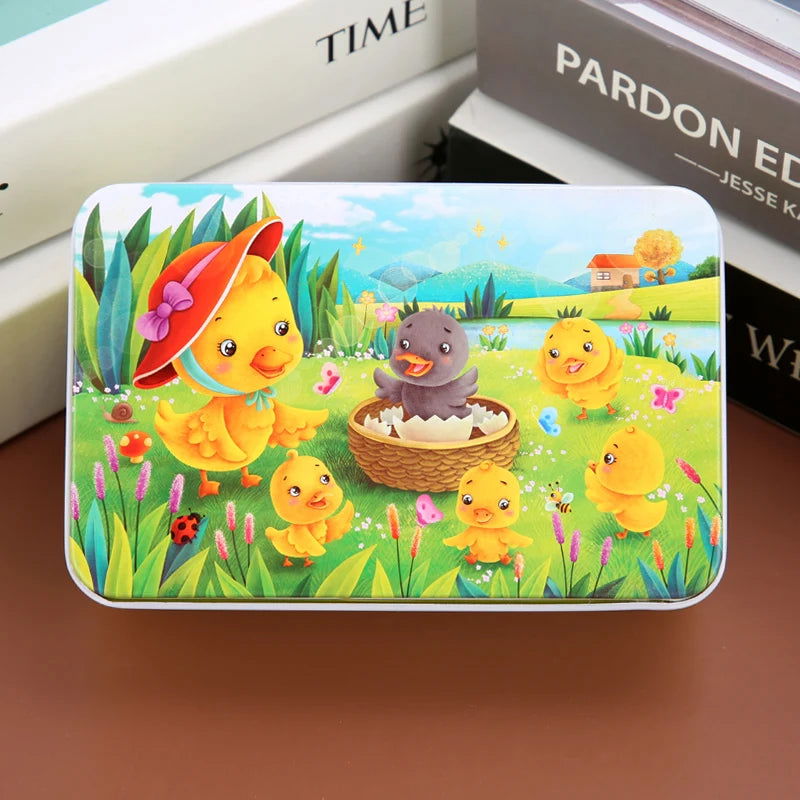 New Children 60 Pieces Wooden Puzzle Kids Cartoon Animal Vehicle Wood Toy Jigsaw Baby Early Educational For Christmas Gift Toys - Slobuy