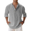 New Cotton Linen Shirts for Men Casual Shirts Lightweight Long Sleeve Henley Beach Shirts Hawaiian T Shirts for Men - Slobuy