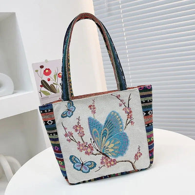 New Ethnic Style Bento Bag Office Handbag Student Canvas Handbag Chinoiserie Style Bag - Slobuy
