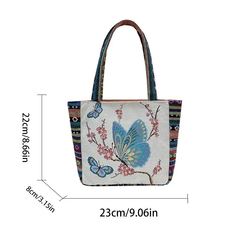 New Ethnic Style Bento Bag Office Handbag Student Canvas Handbag Chinoiserie Style Bag - Slobuy