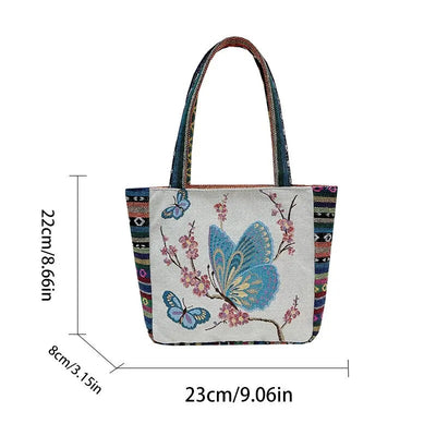 New Ethnic Style Bento Bag Office Handbag Student Canvas Handbag Chinoiserie Style Bag - Slobuy