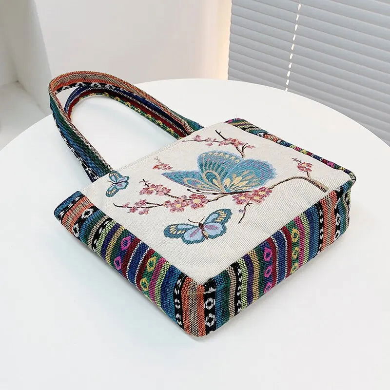 New Ethnic Style Bento Bag Office Handbag Student Canvas Handbag Chinoiserie Style Bag - Slobuy