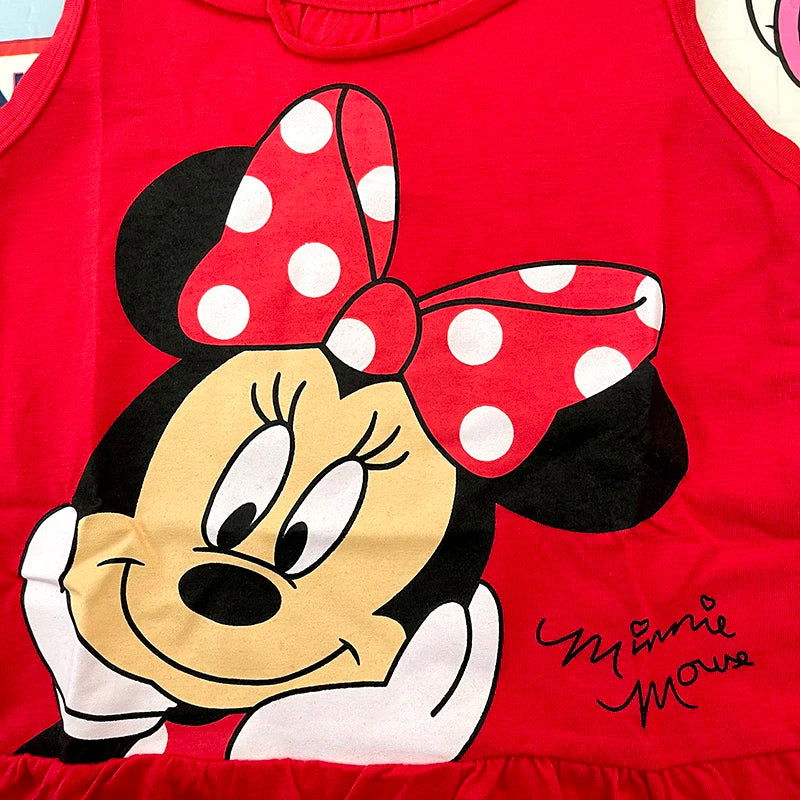 New Fashion Baby Girls Dress Summer Dress Cartoon Cotton Red Minnie Dress Princess Dress Children's Girl Clothing 1-6Years - Slobuy