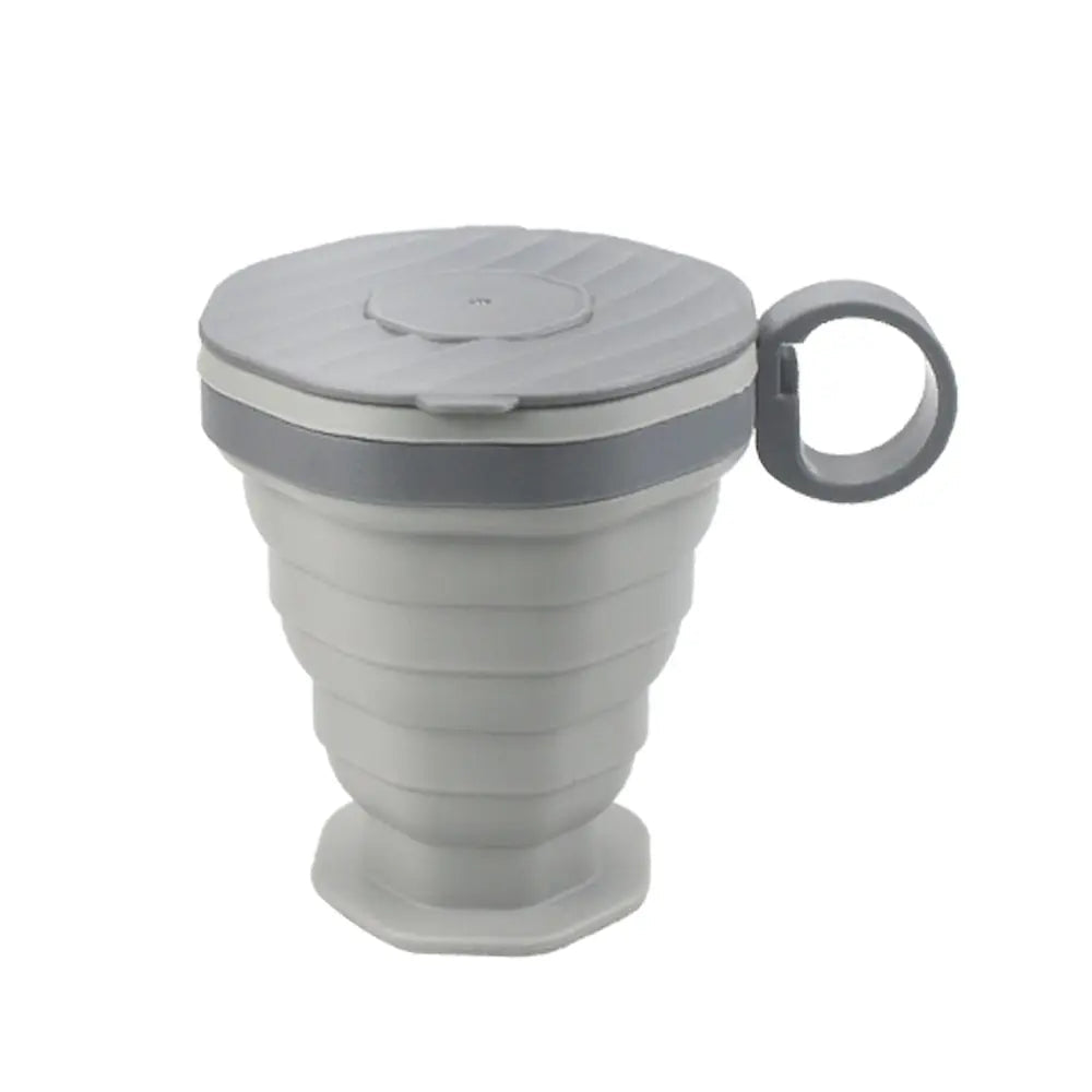 New Folding Coffee Cup Portable Outdoor Folding Water Cup Travel Carrying Cup with Lid Mouthwash Cup - Slobuy