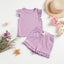 New Girls Solid Sets 2pcs Clothing Set Casual  Sleeveless Tops+ Short Pants Suits Kids Fashion Summer Clothes Suit 0-5T - Slobuy