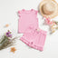 New Girls Solid Sets 2pcs Clothing Set Casual  Sleeveless Tops+ Short Pants Suits Kids Fashion Summer Clothes Suit 0-5T - Slobuy