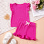 New Girls Solid Sets 2pcs Clothing Set Casual  Sleeveless Tops+ Short Pants Suits Kids Fashion Summer Clothes Suit 0-5T - Slobuy