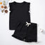 New Girls Solid Sets 2pcs Clothing Set Casual  Sleeveless Tops+ Short Pants Suits Kids Fashion Summer Clothes Suit 0-5T - Slobuy