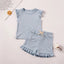 New Girls Solid Sets 2pcs Clothing Set Casual  Sleeveless Tops+ Short Pants Suits Kids Fashion Summer Clothes Suit 0-5T - Slobuy