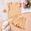 New Girls Solid Sets 2pcs Clothing Set Casual  Sleeveless Tops+ Short Pants Suits Kids Fashion Summer Clothes Suit 0-5T - Slobuy