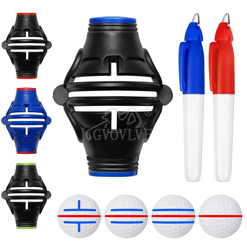 New Golf Ball Markers Golf Ball Line Drawing Marker 360-Degree and 180-Degree Liner Drawing Alignment Tool Kit For Golfers - Slobuy