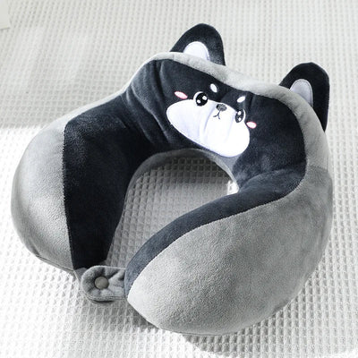 New Hump Cartoon U-shaped Pillow Pp Cotton Crystal Velvet Embroidery U-shaped Pillow Car Neck Pillow Office Nap Neck Pillow - Slobuy