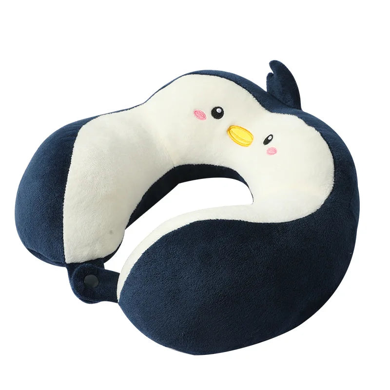 New Hump Cartoon U-shaped Pillow Pp Cotton Crystal Velvet Embroidery U-shaped Pillow Car Neck Pillow Office Nap Neck Pillow - Slobuy