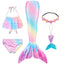 New Kids The Little Mermaid Tails Children Memaid Swimsuit Bikini Bathing Suit Halloween Costume Girll Can add Monofin For Pool - Slobuy