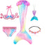 New Kids The Little Mermaid Tails Children Memaid Swimsuit Bikini Bathing Suit Halloween Costume Girll Can add Monofin For Pool - Slobuy