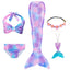 New Kids The Little Mermaid Tails Children Memaid Swimsuit Bikini Bathing Suit Halloween Costume Girll Can add Monofin For Pool - Slobuy
