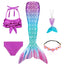 New Kids The Little Mermaid Tails Children Memaid Swimsuit Bikini Bathing Suit Halloween Costume Girll Can add Monofin For Pool - Slobuy
