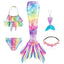 New Kids The Little Mermaid Tails Children Memaid Swimsuit Bikini Bathing Suit Halloween Costume Girll Can add Monofin For Pool - Slobuy