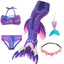 New Kids The Little Mermaid Tails Children Memaid Swimsuit Bikini Bathing Suit Halloween Costume Girll Can add Monofin For Pool - Slobuy