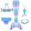 New Kids The Little Mermaid Tails Children Memaid Swimsuit Bikini Bathing Suit Halloween Costume Girll Can add Monofin For Pool - Slobuy
