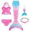 New Kids The Little Mermaid Tails Children Memaid Swimsuit Bikini Bathing Suit Halloween Costume Girll Can add Monofin For Pool - Slobuy