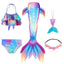 New Kids The Little Mermaid Tails Children Memaid Swimsuit Bikini Bathing Suit Halloween Costume Girll Can add Monofin For Pool - Slobuy