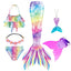 New Kids The Little Mermaid Tails Children Memaid Swimsuit Bikini Bathing Suit Halloween Costume Girll Can add Monofin For Pool - Slobuy